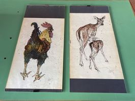 2 schöne Lithographien von Fritz Hug