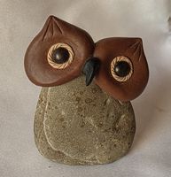 Eule Figur Naturstein Handgemacht und einzigartig