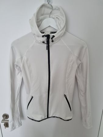 Weiße Sportjacke mit Kapuze, Gr. XS