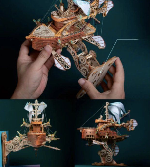 Puzzle: 3D Holz Puzzle Fantasy-Raumschiff – Nuovo e nell'imballaggio originale da Geneve venduto da Titi2008 4