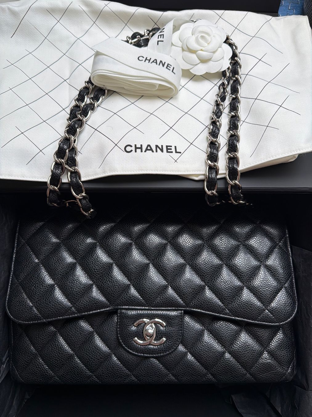Chanel Borse da donna: Chanel Bag Jumbo Caviar full set – Usato da Agra venduto da Milena_L 2