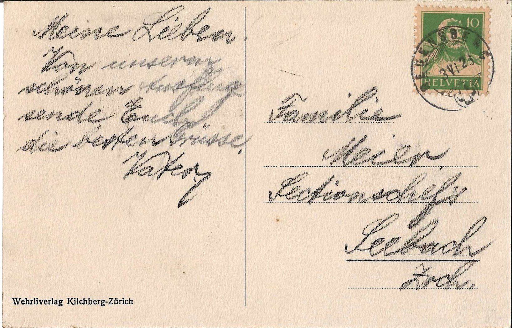 Cartoline postali: Karte Regensberg 1923 – Usato da Zürich venduto da Philacat11 1