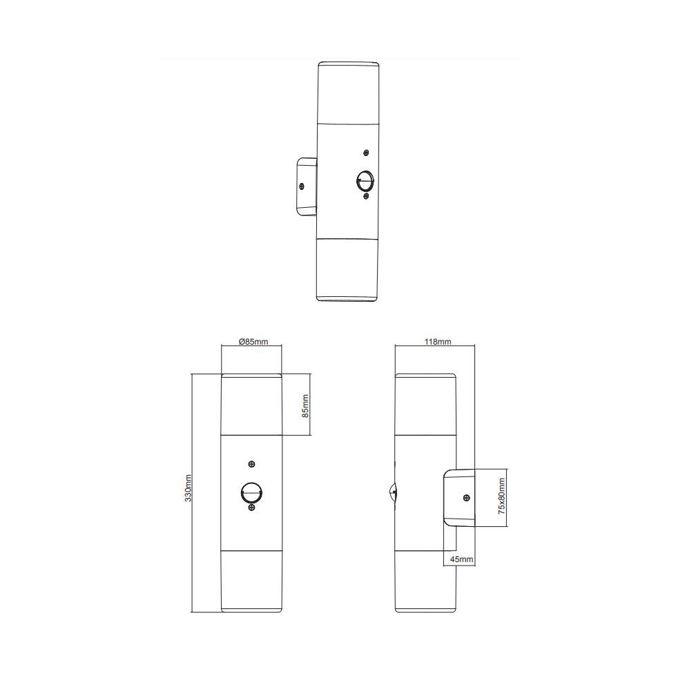 Lampen: Aussen Wandleuchte, IP44, 33 cm x 8 cm – Neu (gemäss Beschreibung) aus Kreuzlingen von Smart-Light 4
