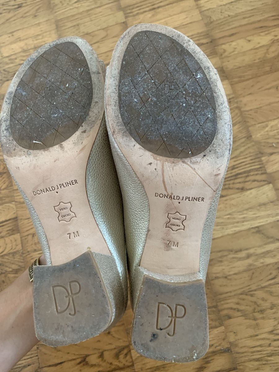Scarpe da donna: Donald J Pliner leder goldene schuhe – Usato da Zürich venduto da Nikuska32 2