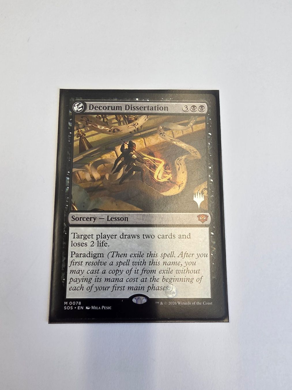 Magic The Gathering Carte collezionabili: MTG -SOS- Karte: Decorum Dissertation - PROMO – Nuovo (secondo la descrizione) da Mörigen venduto da Gadgeteer 2