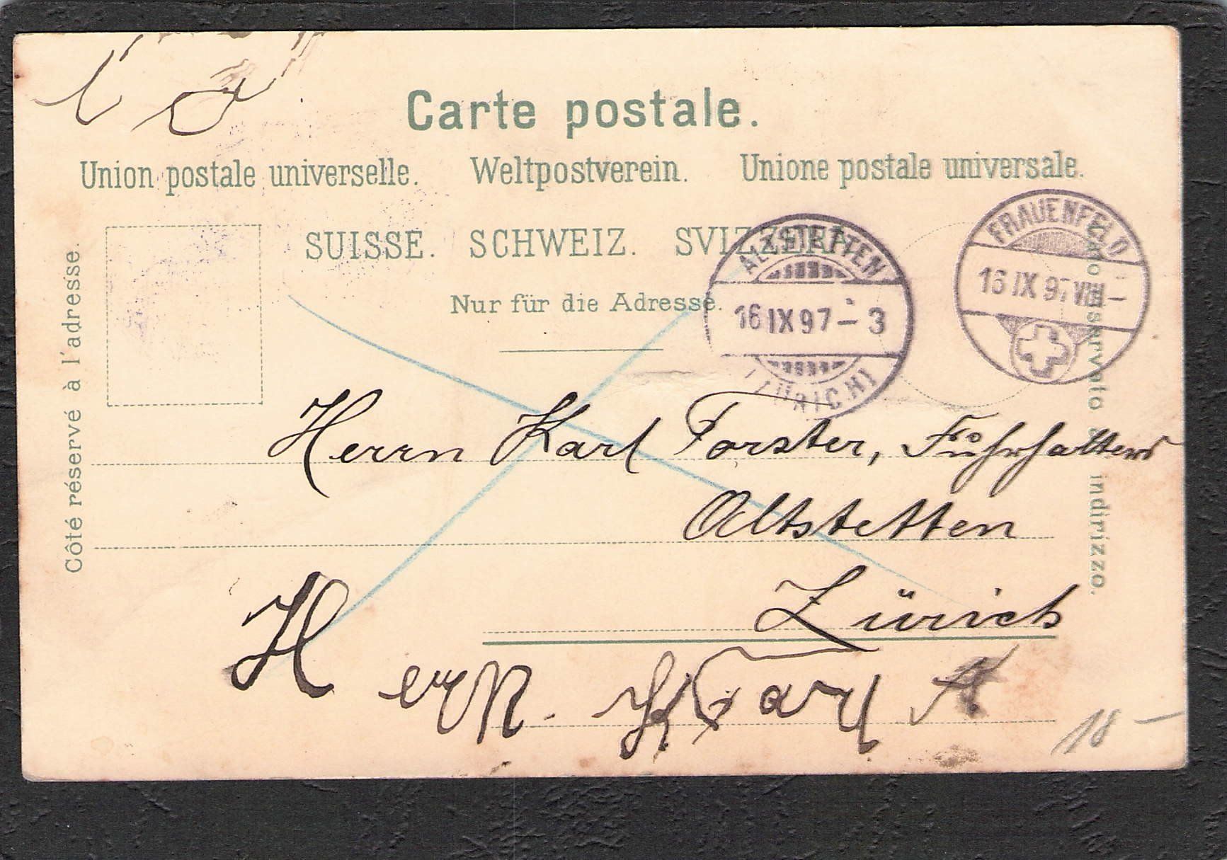 Cartoline postali: -Litho Soldatengruss , 1897 – Usato da Reichenburg venduto da Pipo-67 1