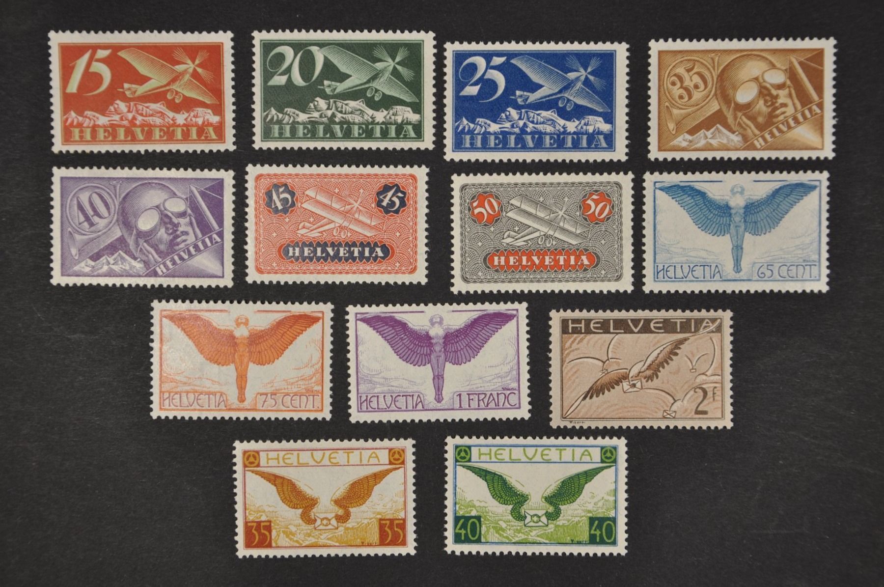 Alle Briefmarken: F3-F15 Flugpostwerte postfrisch ohne Falz – Neu (gemäss Beschreibung) aus Wolfhalden von Zinauktion
