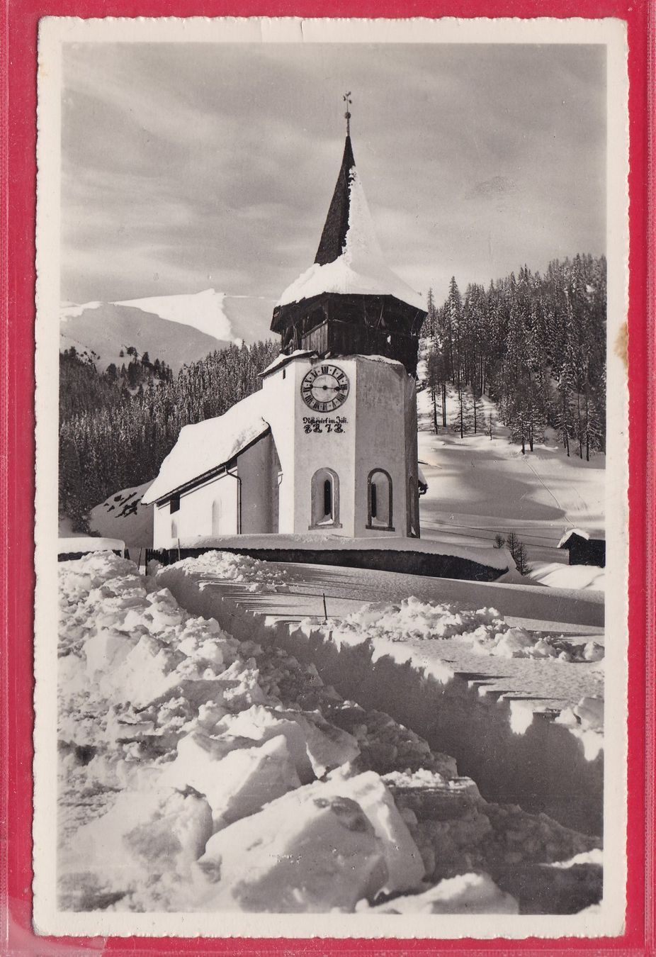 Ansichtskarten: FRAUENKIRCHLI BEI DAVOS, 14.2.1956 – Gebraucht aus Oberrieden von Gebirgsstelze