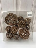10x Deko Rattanbälle Natur, Osterdeko, Frühlingsdeko