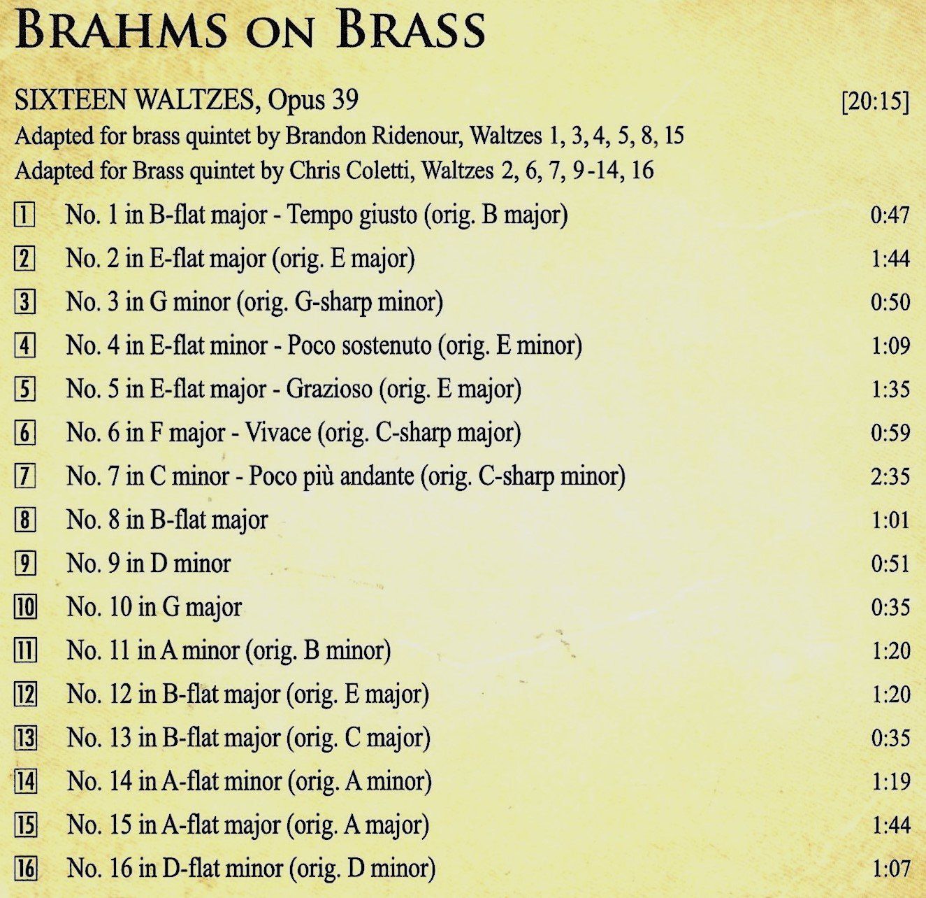 CDs: Canadian Brass BRAHMS ON BRASS CD – D'occasion à Kandergrund par Sososo 2