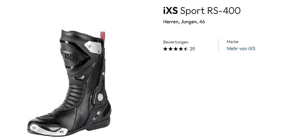 IXS Herrenschuhe: IXS RS 400 Stiefel Schnäppchen 🔥 – Gebraucht aus Arisdorf von G.Friderich