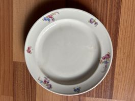 Antikes Tellerli mit Blumen-Dekor, Frühlingsdeko 🌷