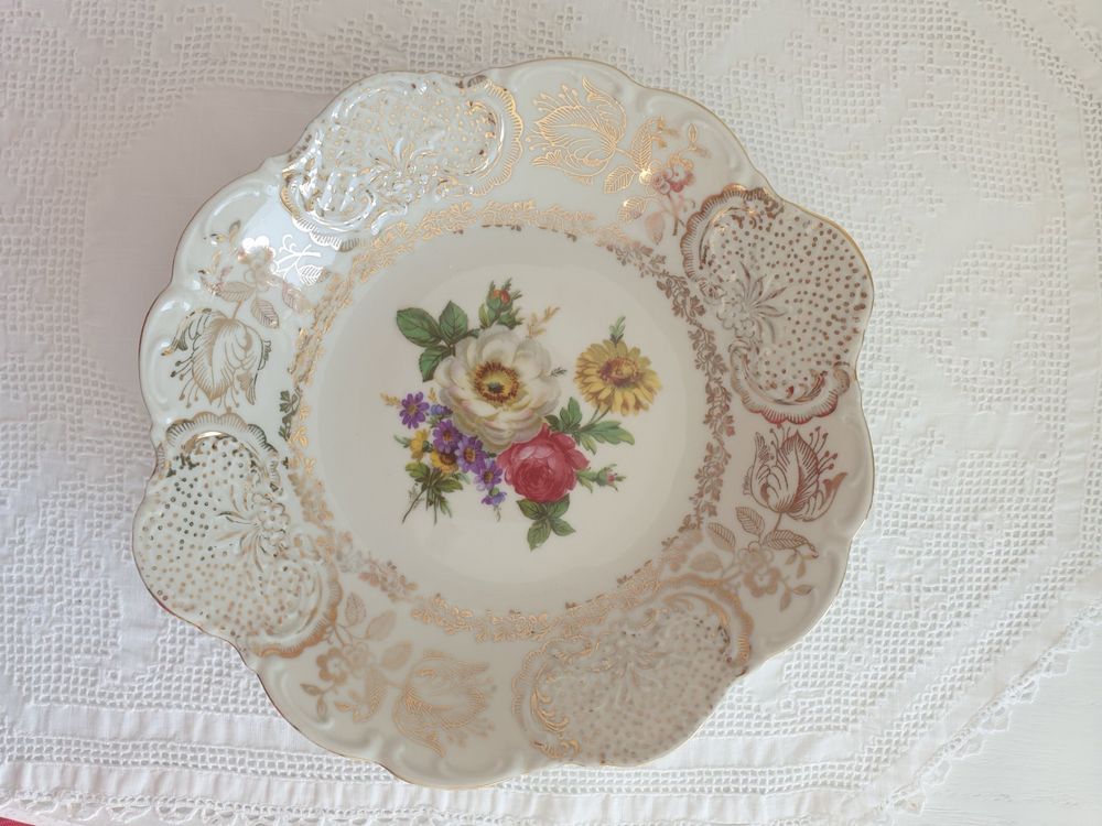 Gebäckteller Porzellan Sammelteller Rosen Blumen Winterling (Gebraucht ...