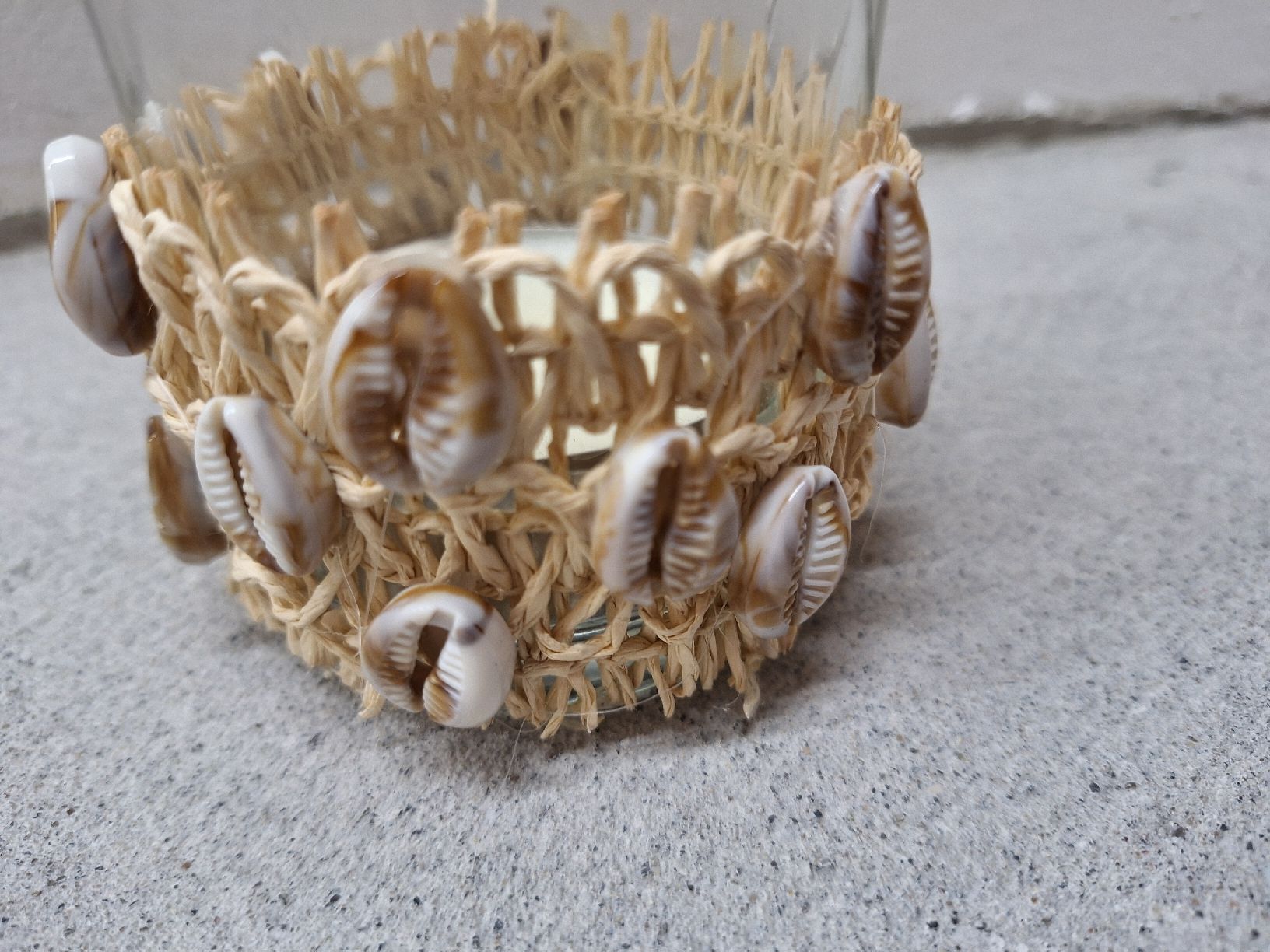 Tutte le decorazioni: Windlicht, Kerzenhalter, Glas mit Muscheln – Nuovo e nell'imballaggio originale da Regensdorf venduto da Schmim 1