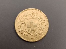 Goldvreneli 20 Franken, Jahrgang 1910