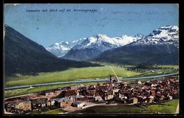 AK Samaden, Blick auf die Berninagruppe