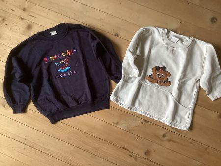 2 süsse Pullis Gr. 104, Pinocchio, Bär und Pyjama