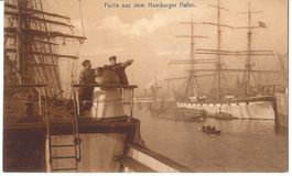 Luxusdruck AK "Partie aus dem Hamburger Hafen"