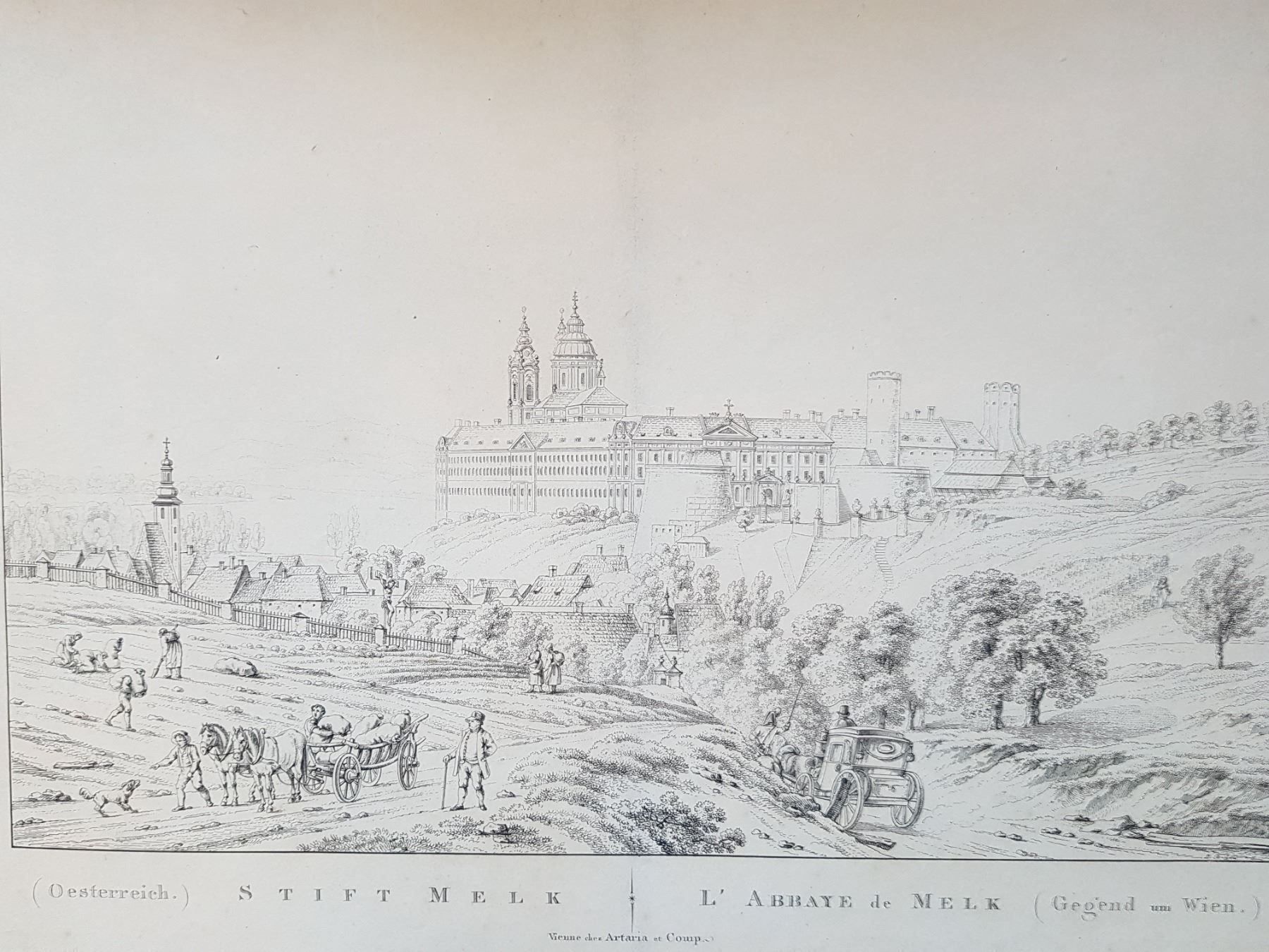 Dipinti: belle et grande gravure Abbaye de Melk – Usato da Lausanne venduto da leneko 1