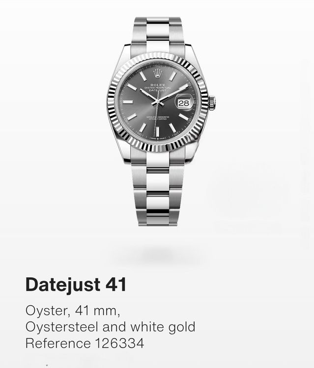 ROLEX Datejust 41- Full Set, Papers & Box 2018 Ref: 126334 (Neu (gemäss ...