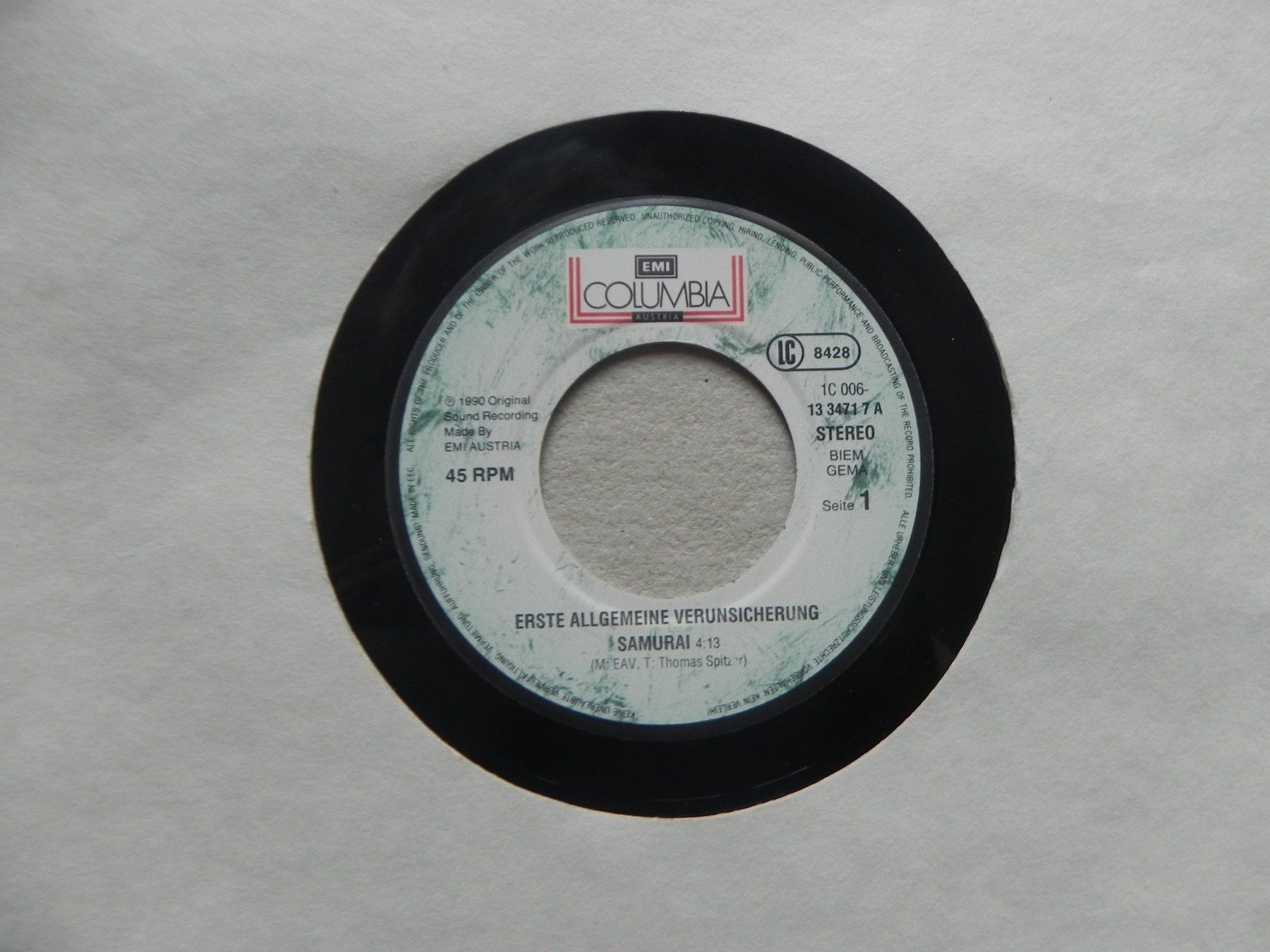 Dischi in vinile: Single 7 " Austria Ulk Pop Rock Band EAV 1990 Samurai – Usato da Siebnen venduto da krimsie 2