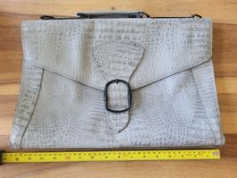 Tasche krokoprint Grau