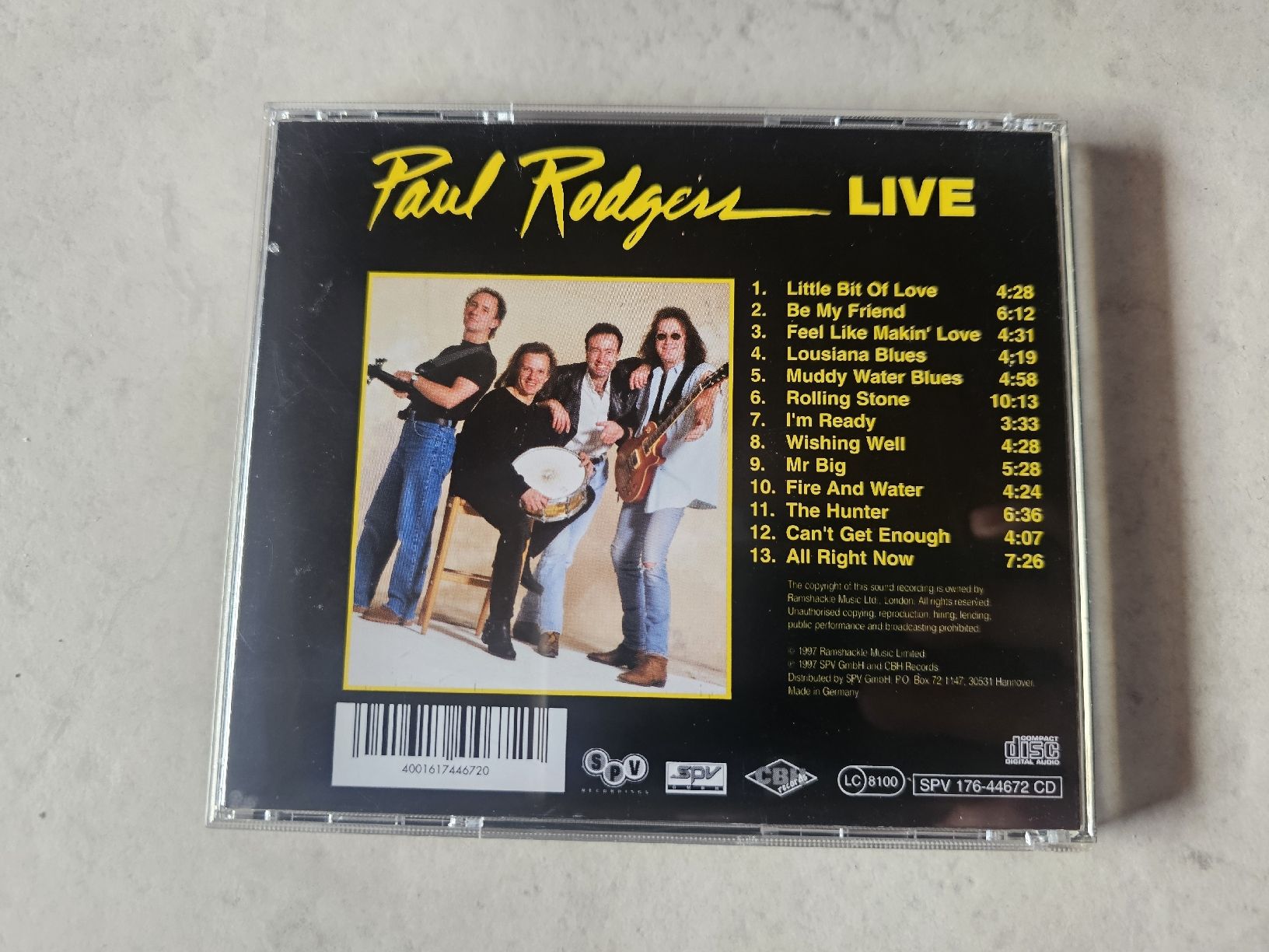 CD: Paul Rodgers  -  The Loreley Tapes  /  Live – Usato da Schneisingen venduto da backstore24 1