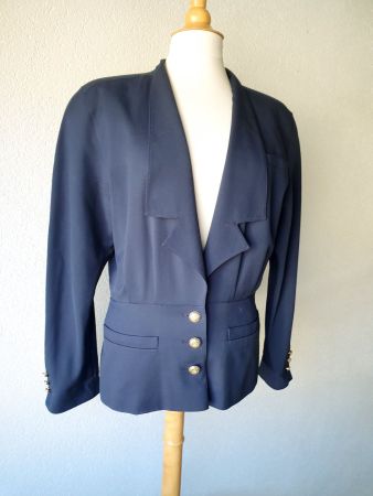 LOUIS FÉRAUD BLAZER S 36 PARIS COUTURE DUNKELBLAU JACKE TOP