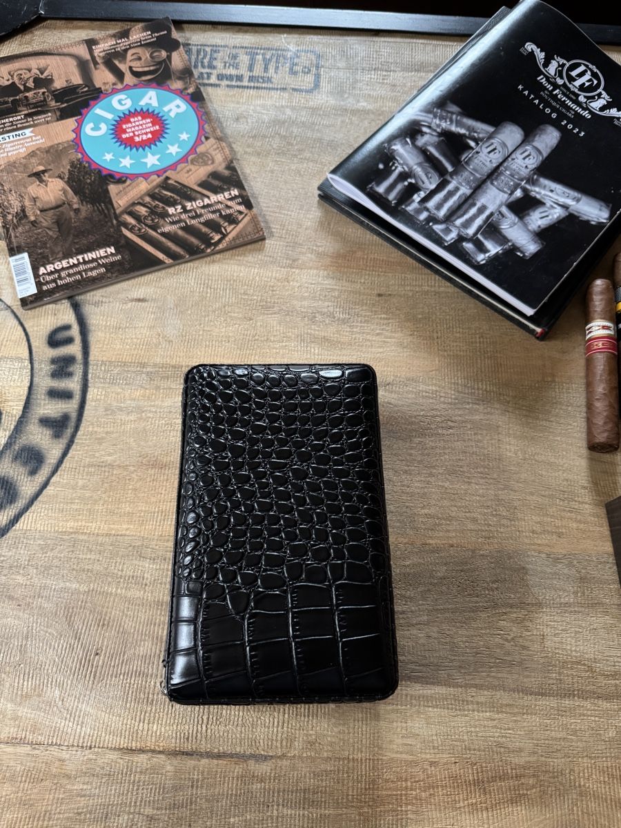 Humidor per sigari: Kroko Leder reishumidor Etui – Nuovo (secondo la descrizione) da Seuzach venduto da Wolf936 1