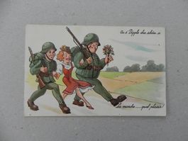 CH Humor Motiv Karte Miltär Rueblikarte Bären Katzen 1941.