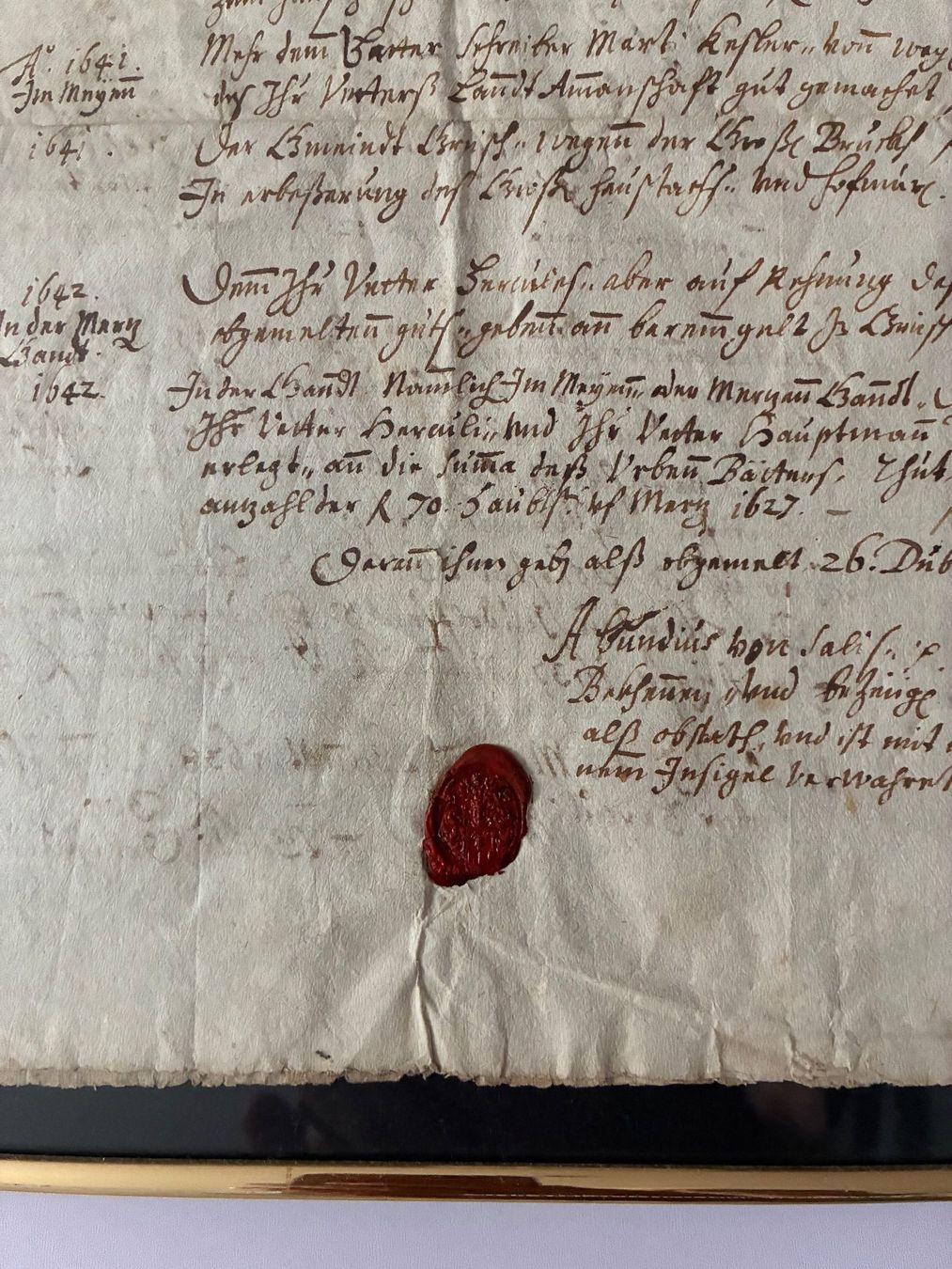 Documenti: Documento antico del 1637 con sigillo di ceralacca – Usato da Savosa venduto da Fransis 1
