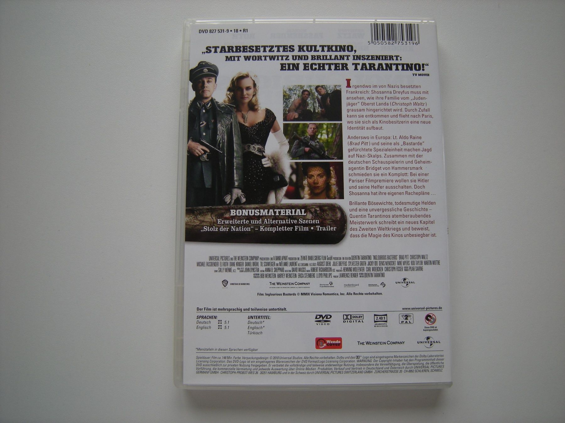 Alle DVDs: INGLOURIOUS BASTARDS – Gebraucht aus Basel von Ceebee62 1