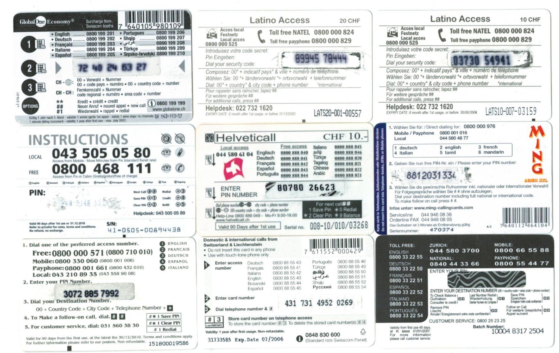 Telefon- & Taxkarten: 9 Prepaid Telefonkarten Schweiz – Gebraucht aus Zürich von Tolima194 1