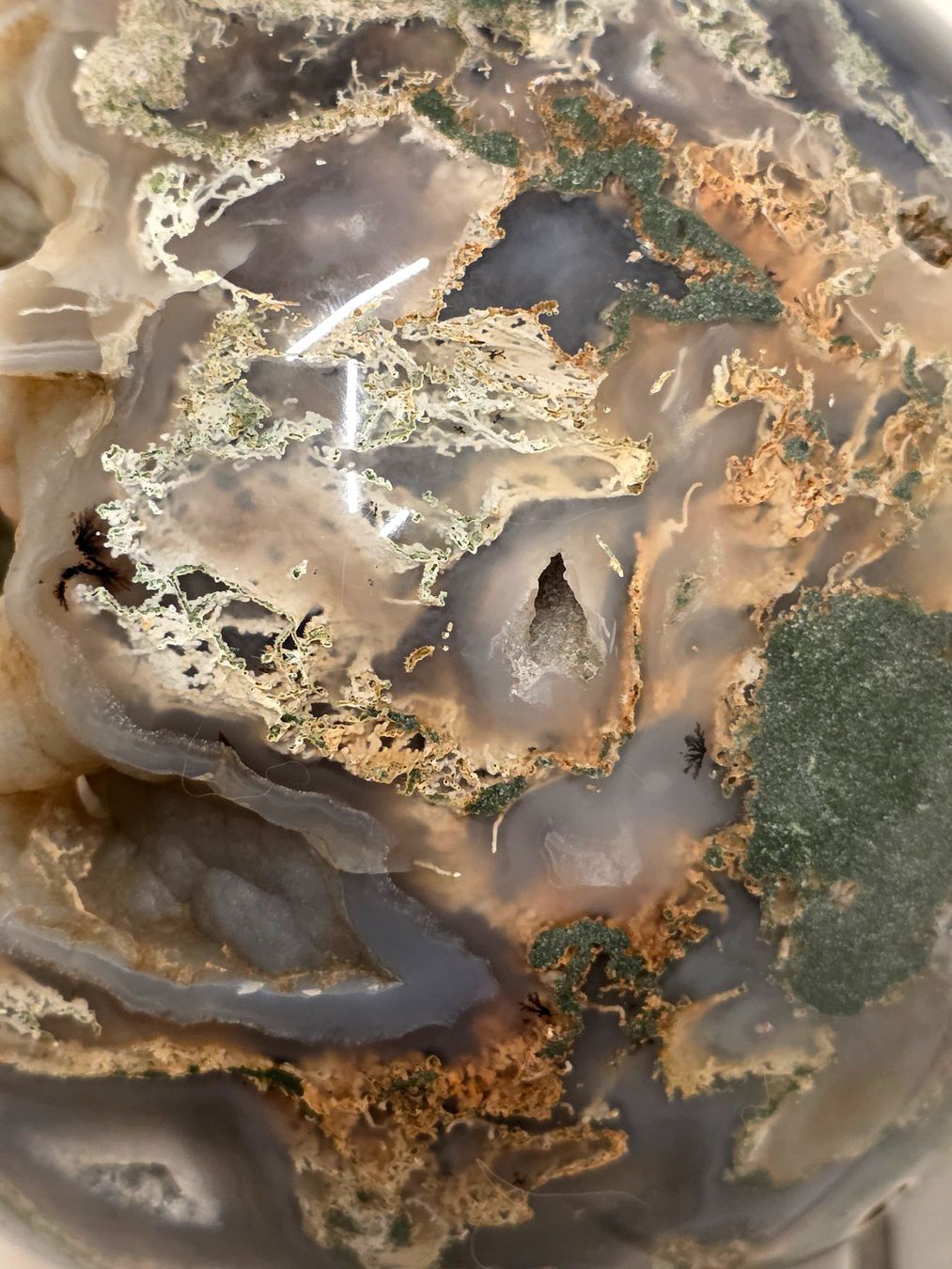 Minerali & Pietre curative: XL Moosachat Kugel mit Botryoidal Druse 7.8kg – Nuovo e nell'imballaggio originale da Matzingen venduto da Shay_Crystalz 5