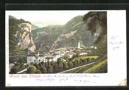 Thusis, Ortsansicht aus der Vogelschau