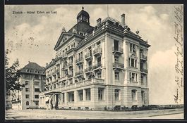 AK Zürich, Hotel Eden au Lac, 1912