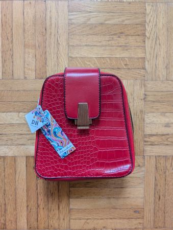 Tasche rot Kroko-Prägung neu mit Etikett