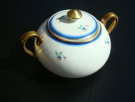 Dose Zuckerdose Porzellan weiss Langenthal 1930 Art Déco rar
