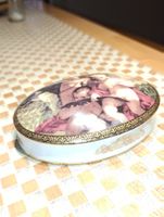 Art Deko Limoges Schmuckschatulle Bild abdruck goldmalerei