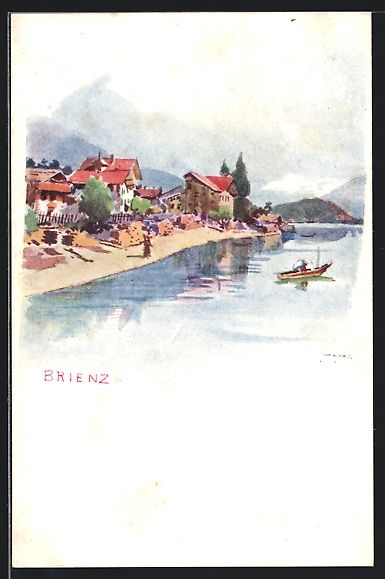 Cartoline postali: Brienz, Ortspartie am Seeufer – Usato da Berlin venduto da bartko-reher