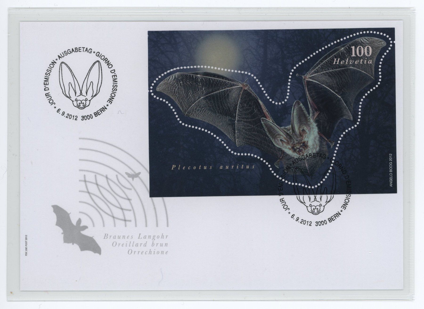 Tutti i francobolli: Braunes Langohr 2012, 2 FDCs, auf C6-Format (klein) – Usato da Utzigen venduto da sprint.007 2