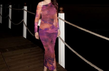 Mesh Kleid mit Batikmuster, Grösse S