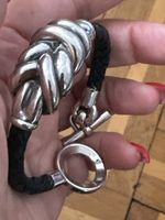 Bracelet en argent avec cuir