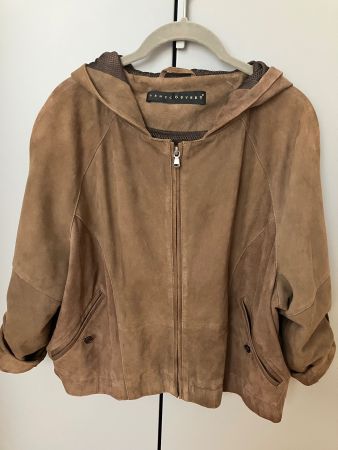 Ventcouvert Wildleder Jacke mit Kapuze, braun