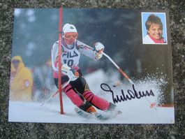 ERIKA HESS (CH) SKISTAR AUTOGRAMMKARTE