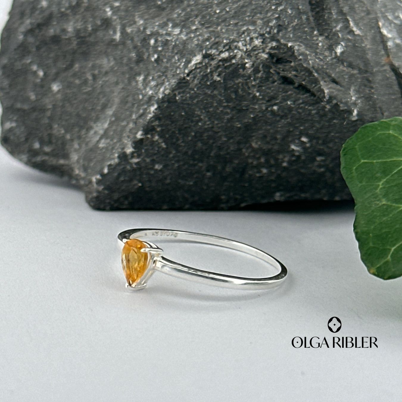 Olga Ribler Anelli: Ring 925 Sterling Silber mit Citrin Grösse 62 – Nuovo (secondo la descrizione) da Luzern venduto da Schmuckoutlet 2