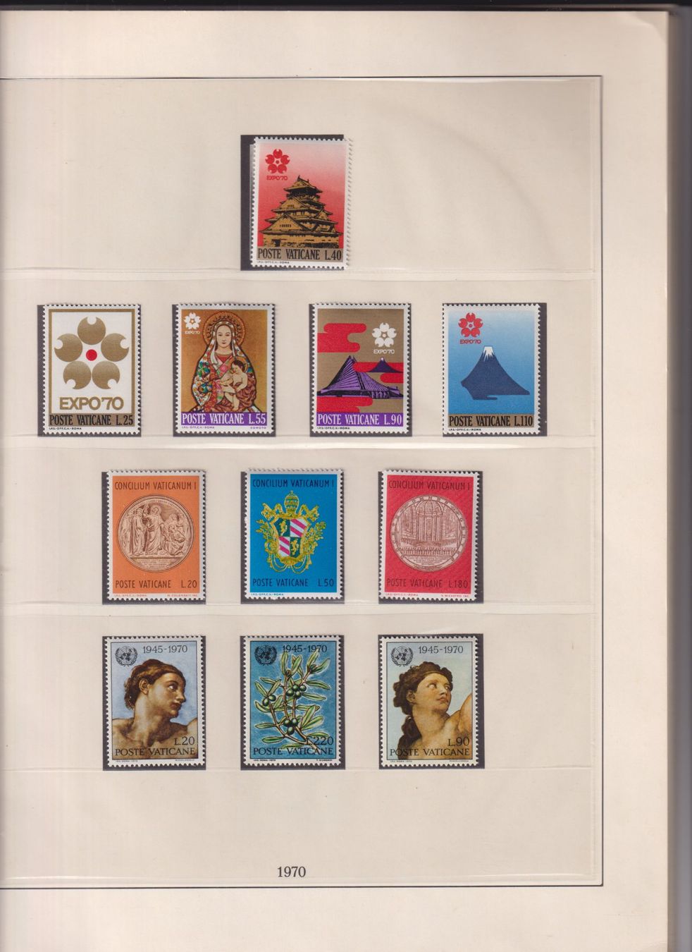 Alle Briefmarken: Vaticano postfr.** Sammlung 1970 -1975 – Gebraucht aus Bibern SH von Heinibuehrer 1