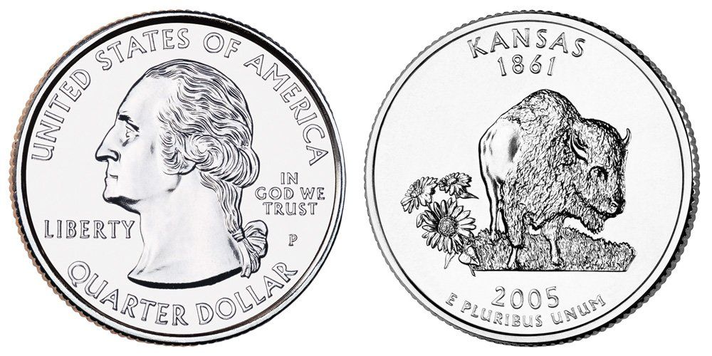 Tutti le monete: State Quarter USA Kansas 2005 – Usato da Kriens venduto da TSCH1
