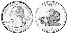 State Quarter USA Kansas 2005
