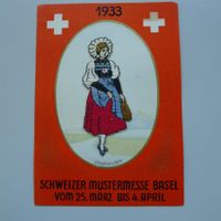 1933: KARTE Schweiz Mustermesse BASEL - SOLOTHURN.